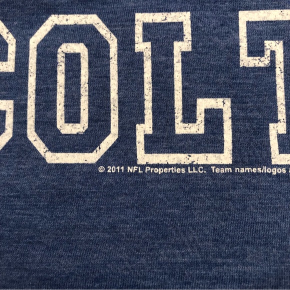 NFL 4 Her Indianapolis Colts Football Helmet Graphic Logo Blue Shirt Womens S. - Picture 3 of 5